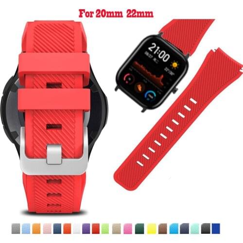 20/22mm Double Color Silicon Replacement Watchband For Xiaomi Huami Amazfit/ 2/2S/ Bip Youth/GTS Watch For Amazfit GTR 42/47mm