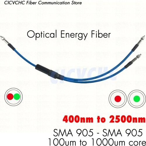 Y Type SMA905-SMA905 energy fiber optic patch cord jumper with 100um to 1000um core for 400nm to 2500nm