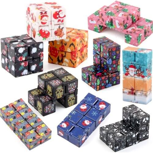 Infinity Magic Cube Anti Stress Puzzle Christmas Toys Autism Children Adult Decompression Funny Hand Game Four Corner Maze Toys