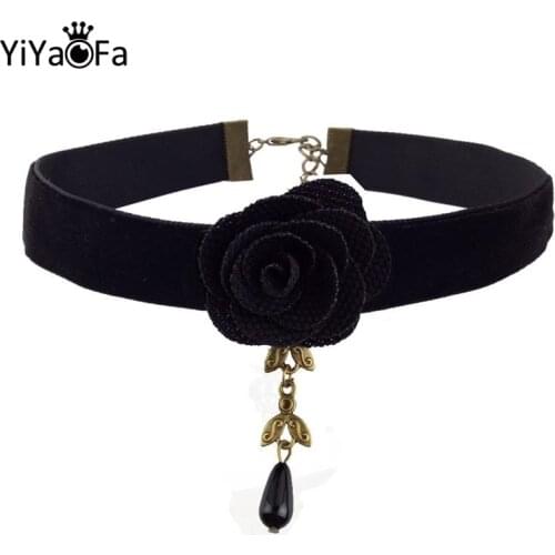 YiYaoFa Choker Necklace for Women Accessories Vintage Flower Statement Necklace & Pendant False Collar Lady Party Jewelry DD-05