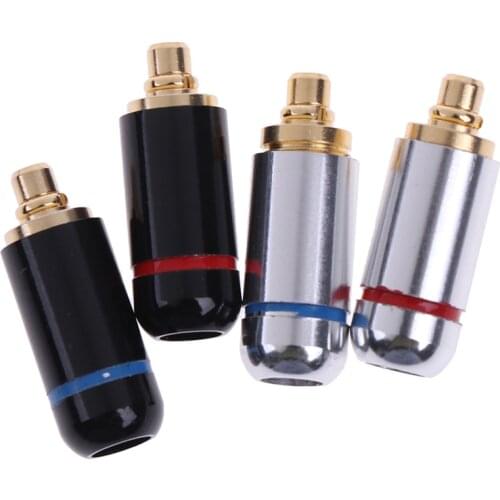 1 Pair 3.2mm Black/Silver DIY Earphone Connector Plug For SE535 SE215 UE900 MMCX W10 W20 W30