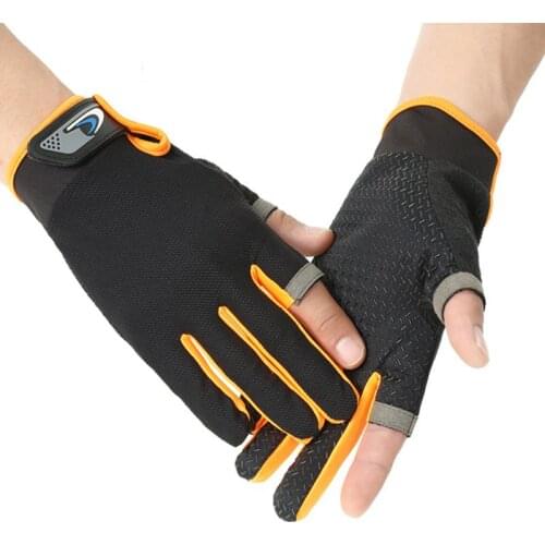 1 pair Bicycle Gloves Two Finger Sunscreen Non-slip Touch Screen Outdoor Sports Bike Cycling Gloves