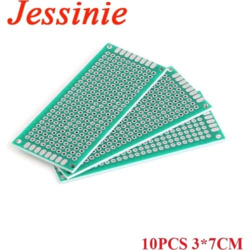 10pcs Electronic PCB Board 3x7cm Diy Universal Printed Circuit Board 3*7cm Double Side Prototyping PCB Kit Copper Plate