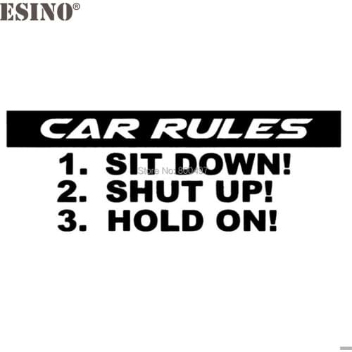 10 x Warning Car Styling Car Rules Slammed Truck Reflective Decal Cartoon Car Sticker Bumper Body Windshield Decal Pattern Vinyl