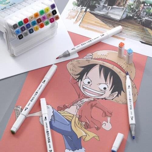 12/24/36Pcs Colors Marker Washable Brush Pens Drawing Painting Watercolor Childrens Art Marker Pens for School Based Pen