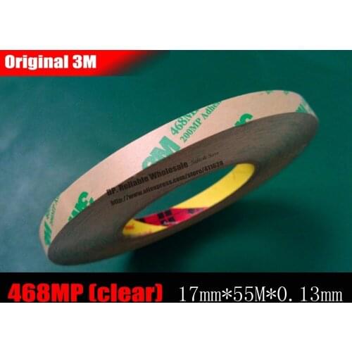 17mm*55M*0.13mm) 3M 468MP Two Sides Sticky Tape for Automobiles Trim, Graphic Overlays Die Cut, Laptop Nameplate
