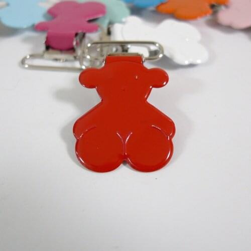 25PCS 1" 25mm #36 RED Color Teddy Bear Suspender Clips Pacifier Holder Clips