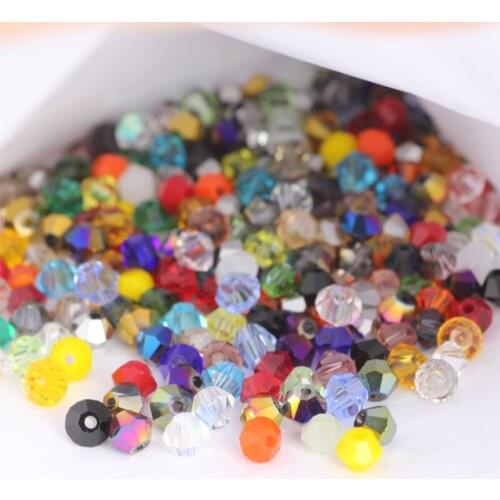 3/4/6MM720PCS/bag small faceted round Loose beadsOval crystal beads For Jewelry bracelet Making Loose Spacer Bead DIY Wholesale