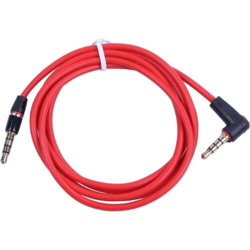 3.5mm 1/8 inch Male to Male 4 Pole Car AUX Audio Cord Cable Record Headphone RED #8