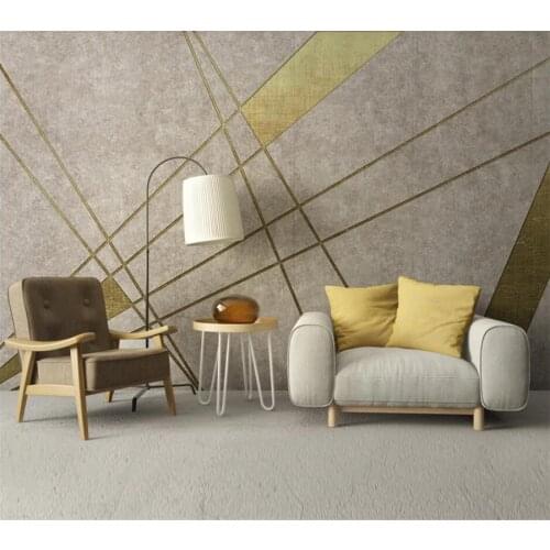 Wellyu Custom wallpaper 3d Nordic minimalist personality retro geometric golden TV background wall living room murals фотообои
