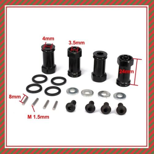 4PCS Wheel Hex Hub Adaptor Extension 24mm Long 12mm Hex Diameter For Bigger Wheel For Rc Model Car 1/14 Lc Racing Full Series
