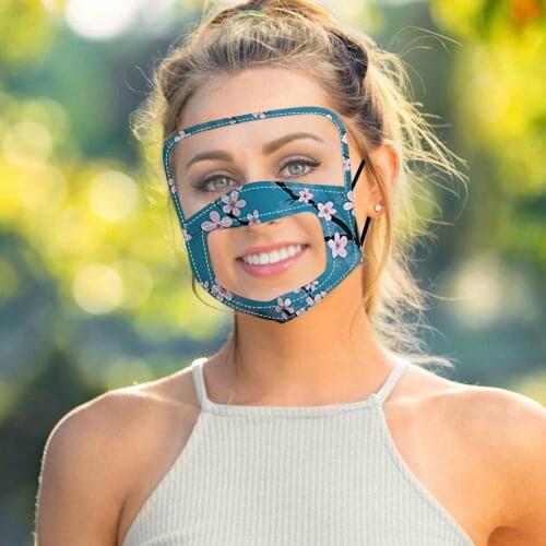 5pcs Unisex Facemask With Eye Shield Visible Mouth Dustproof Reusable Facemask Scarf Mondkapjes Wasbaar Halloween Mask Cosplay
