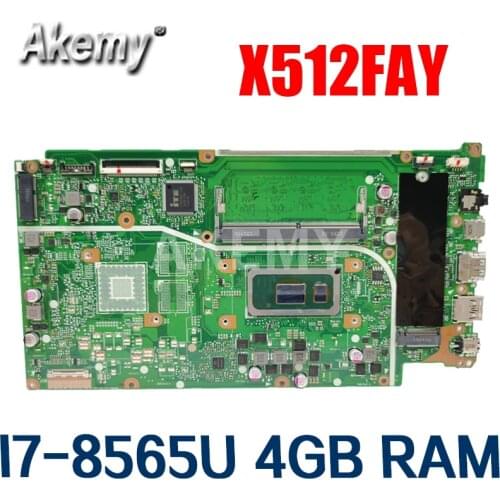 Akemy For ASUS VivoBook 15 X512FA-AP1203T X512F F512FA Laotop Mainboard X512FA Motherboard I7-8565U 4GB RAM Tested free shipping