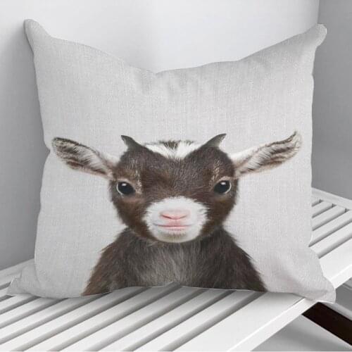 Baby Goat Colorful Throw Pillows Cushion Cover On Sofa Home Decor 45*45cm 40*40cm Gift Pillowcase Cojines Dropshipping