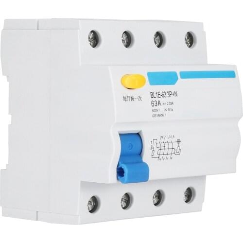 BL1E-63 3P+N 63A RCCB Residual Current Circuit Breaker 230V 30mA Electric Leakage Protection Mini Circuit Breaker Hot Sale