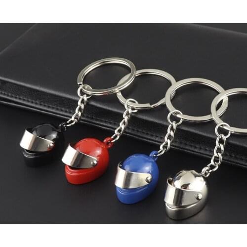 Helmet Keyring Men And Women Punk Cool Motorcycle Helmet Pandant Key Chain Stainless Steel Metal Key Holder Gifts For Car/Key