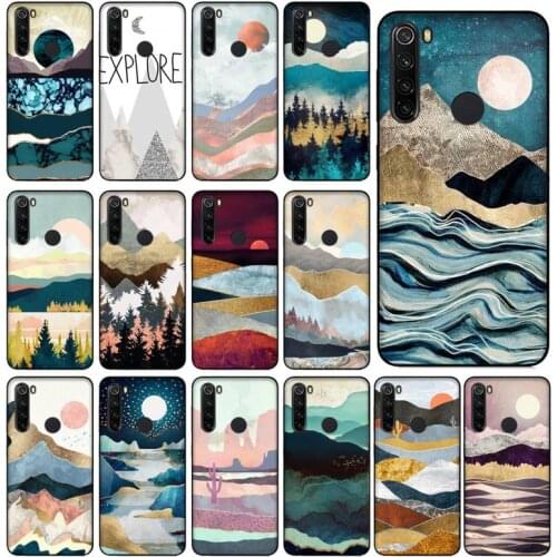 FHNBLJ Mountain Marble Moon Shell Phone Case for Xiaomi Redmi 5 5Plus 6 6A 4X 7 8 Note 5 5A 7 8 8Pro