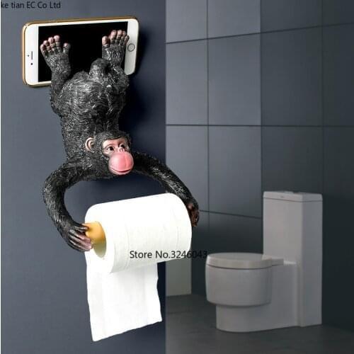 European style bathroom monkey tissue holder Roll holder Toilet paper holder Resin waterproof paper holder wall hanging