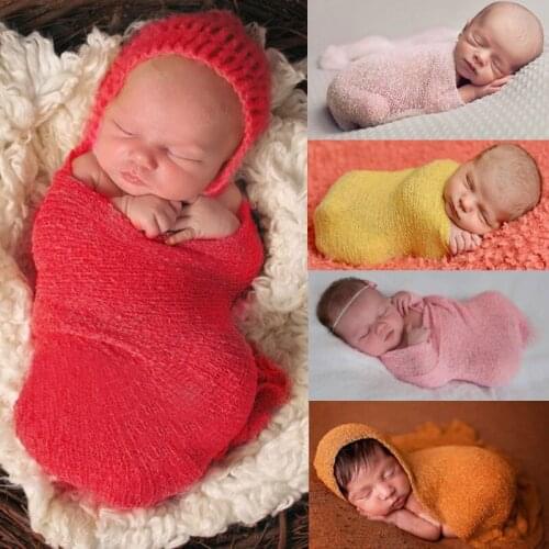 Hooyi Baby Photography Props 40*150CM Stretch Newborn Blankets Bed Wraps Baby Girl Clothes Babywear Nubble Rayon Maternity Scarf