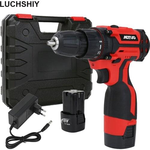 12/18/21V Cordless Drill Electric Screwdriver Mini Wireless Power Driver DC Lithium-Ion Battery 3/8'' Electric Drill Power Tools