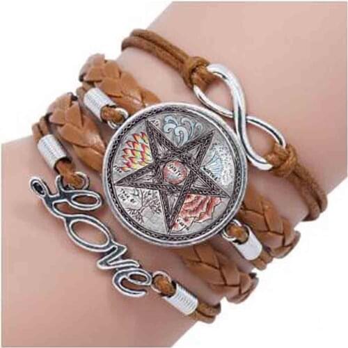 Personality Time gem bracelet pentagram witchcraft glass bracelet charm bracelets hidden charms jewelry bracelets
