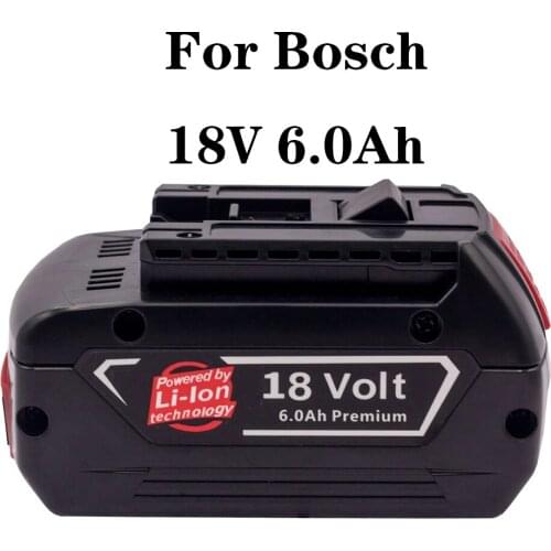 Suitable For Bosch Rechargeable Portable Spare Lithium-Ion Tool Battery Pack 6.0Ah, 18650, BMS, 18V, 6000mAh, BAT609