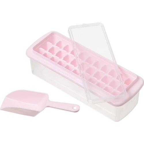 With Ice Shovel Honeycomb Cavity Ice Tray Ice Maker Mold With Lids Ice Cream Plastic Ice Molds Whiskey Cocktail Kitchen Tools