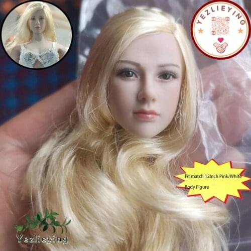 1/6 Scale Girl Head Sculpt Long Blonde Hair TBLeague 12in Tariah Silver Valkyrie Head Toy for 12Inch Tbleague Body Figure Collec