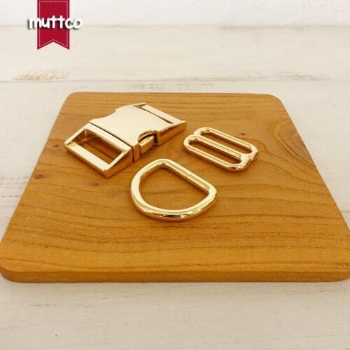 Metal buckle+adjust buckle+D ring) New arrival DIY Dog Collar Accessories 2.5cm gold diy metal buckle zinc alloy adjust buckle