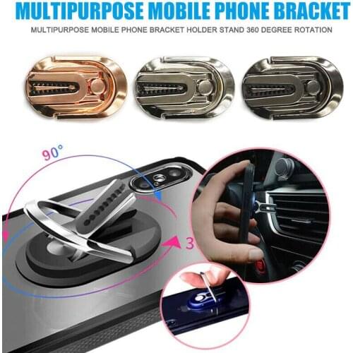 Multifunction 2 In1 Mobile Phone Holder 360 Degree Car Air Vent Grip Mount Stand alloy Rotation Finger Ring Phone Holder Bracket