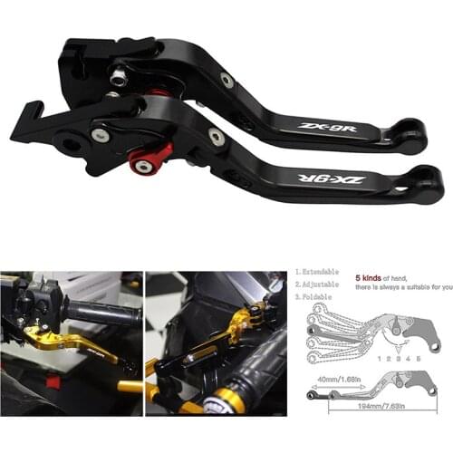 Motorcycle Folding Extendable Levers For Kawasaki ZX-9R ZX9R 1998 1999 2000 2001 2002 2003 SEMSPEED CNC Clutch and Brake Levers