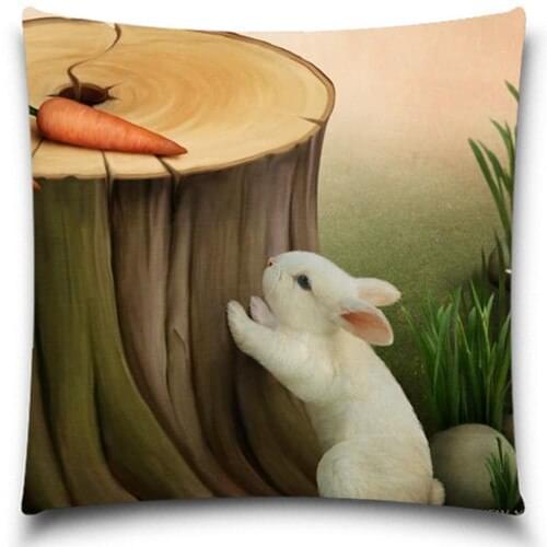Rabbit and Carrot New Qualified Cotton Polyester Square Decor Throw Pillow Case Cushion Cover Colorful Imagine 5 size 9 style