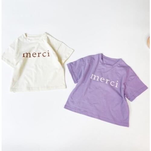 2021 new arrival girls boys summer short sleeve casual cotton kids t-shirt
