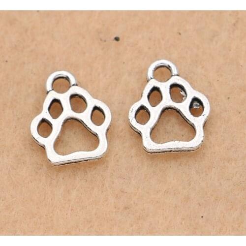 20pcs Tibetan Silver Plated Bear Dog Paw Charms Pendants Jewelry Making Bracelet Diy Jewelry Findings 13x11mm