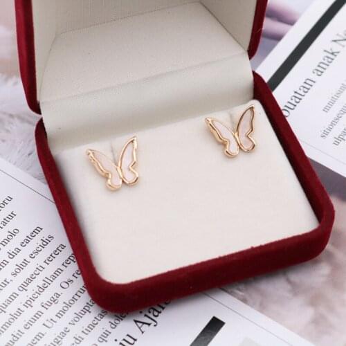 Butterfly Earrings Stud Cute Pendiente Sweet Popular Copper Pretty Korea Style Jewelry