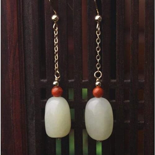 Natural Jade Earrings Earrings 925 Silver Jelly Earrings Water Drops Pouch Jade Pendants Fashion Gifts Fashion Jewelry