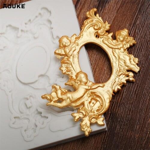 Angel Euporean Pattern Fondant Cake Silicone Mold Biscuits Pastry Mould Candy Chocolate Molds Cake Decoration Baking Tools