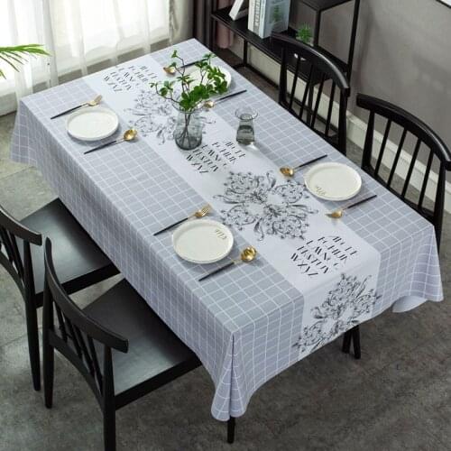 PVC Tablecloth Printing European American Style for Household Birthday Party Cover Rectangular Waterproof Oilproof Multipurpose