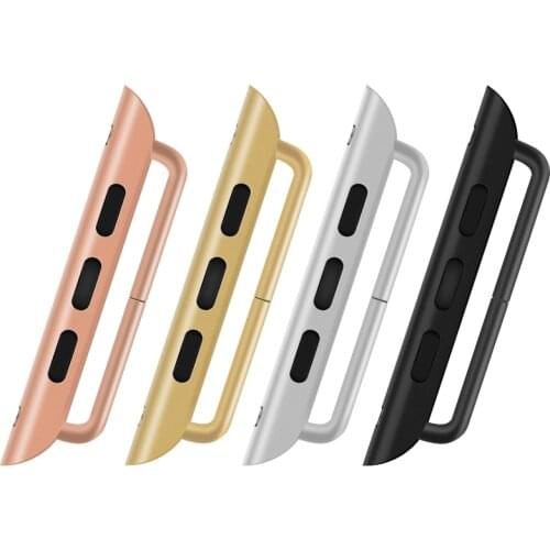 Stainless Steel Silver Alloy Gold Connector Case for Apple Watch Series 5 4 3 2 1 Replacement Belt Accessory