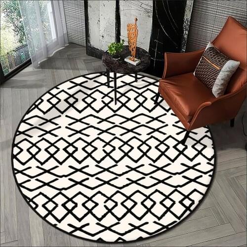 Modern white carpet Living Room Kitchen round carpet living room carpets black shapes pattern high quality Free Shipping carpet