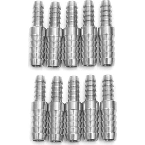 The Bar Production Stainless Steel 316 Barb Splicer Mender 3/8" Hose ID x 1/4" Hose ID Fitting Air Water Fuel Boat