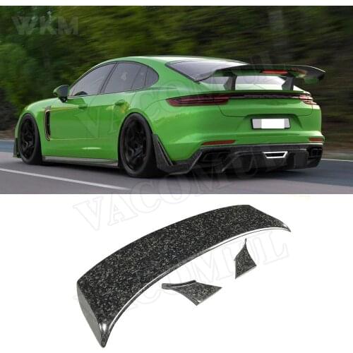 Dry Carbon Fiber Rear Spoiler Tail Trunk GT Wings For Porsche Panamera 971 2017-2019 Forged Carbon Boot Racing Spoiler