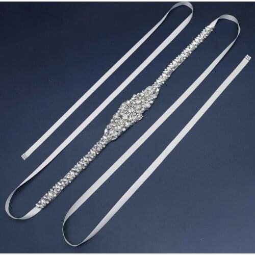 Bride Wedding Jewelry Horse Eye Rhinestone Pearl Girdle Hand-sewn Ribbon Girdle Stage Catwalk Dress Belt Dress with Belt