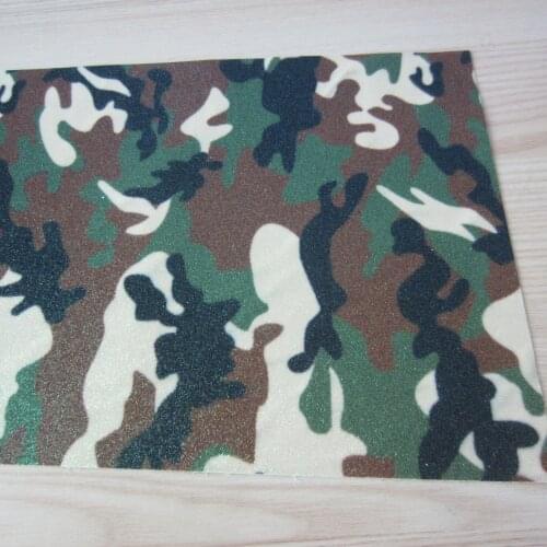 8"x11"(21cmX29cm) Fine Glitter leather fabric Sheet bow fabric hair bows fabric camouflage colour faux leather sheets K0115