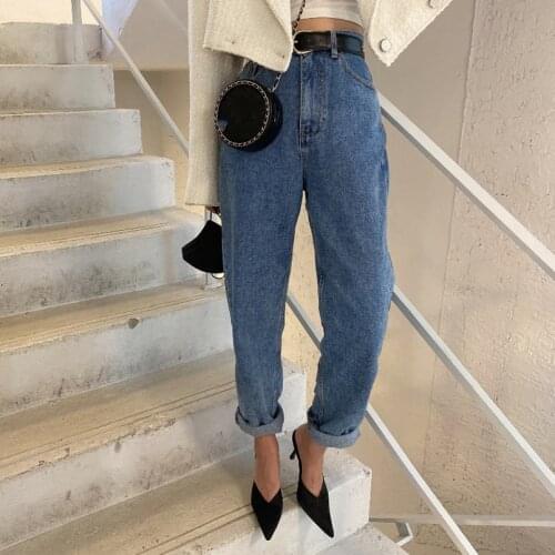 Korean Jeans Spring High Waist 2021 Women Fashion Autumn Denim Pants Streetwear Pencil Vintage Stretch Elastic Denim Trousers