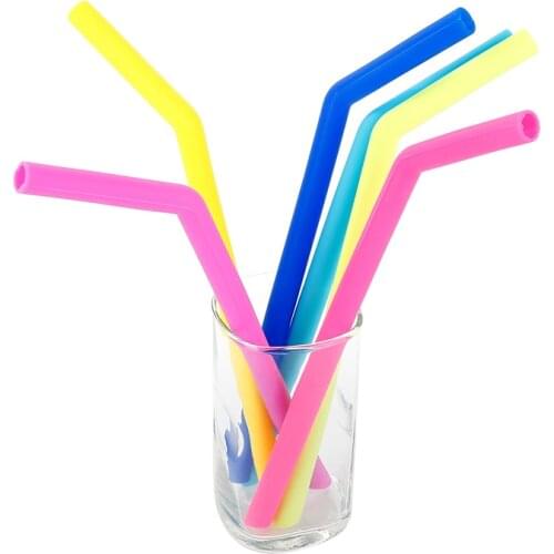 1pcs Bar Tools Reusable Silicone Drinking Beer Bent And Straight Straws Set Long Flexible Straws Bar Party Straws Juice Milk Tea