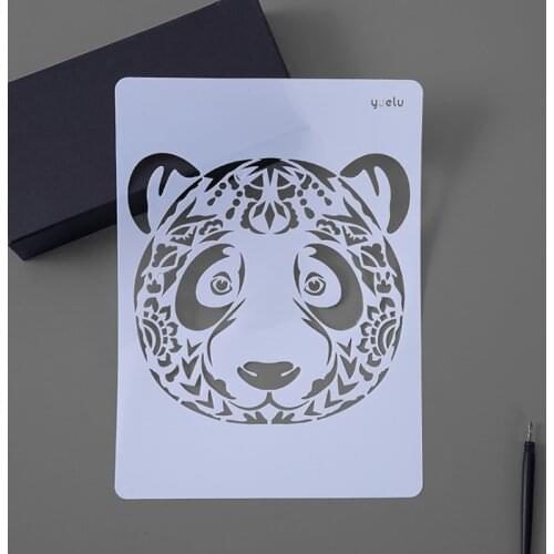 1PC Panda Stencils PaintingTemplate DIY Scrapbooking Photo Album Decorative Coloring Diary Stencils Drawing Template Reusable