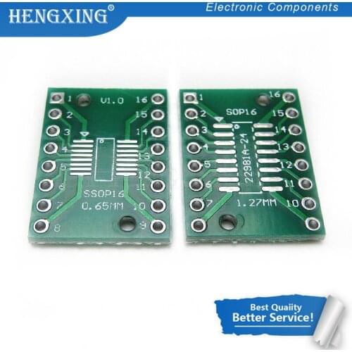 10pcs/lot TSSOP16 SSOP16 SOP16 to DIP16 Transfer Board DIP Pin Board Pitch Adapter PCB In Stock