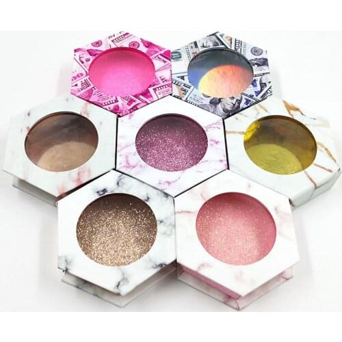 10 Piece Hexagon Marble Open Window Flip Eyelash Box Private Label Custom Lash Packaging