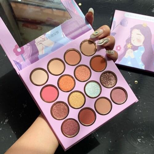 16colors Daily Eyeshadow Palette Glitter Pearlescent Matte Not Flying Powder Highlight Brighten Facial Makeup Waterproof Lasting